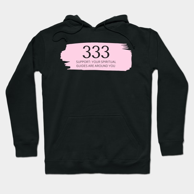 333 Angel Number pink Hoodie by anrockhi